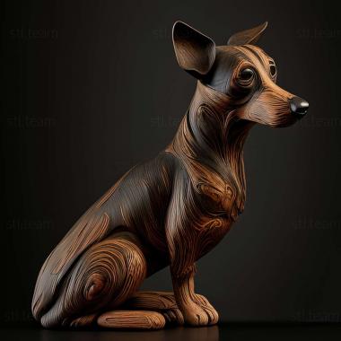 3D model Rat Terrier dog (STL)